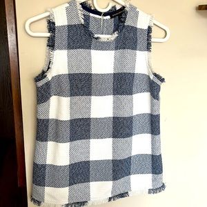 Navy blue and white checkered Banana Republic tank!